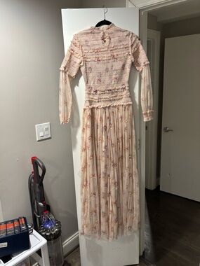 Needle & Thread Cream Floral Smocked Maxi Dress